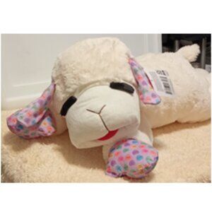 NWT ~ Multipet's Giant Valentines Plush Lamb Chop Dog Toy w/ Conversation Hearts